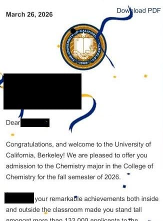 UC Berkeley acceptance